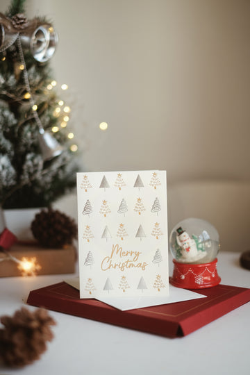 Merry Christmas Silver Greeting Card